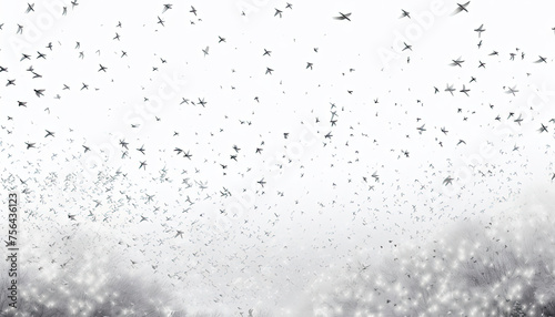 Flock of Birds Flying Through Cloudy Sky © Piotr