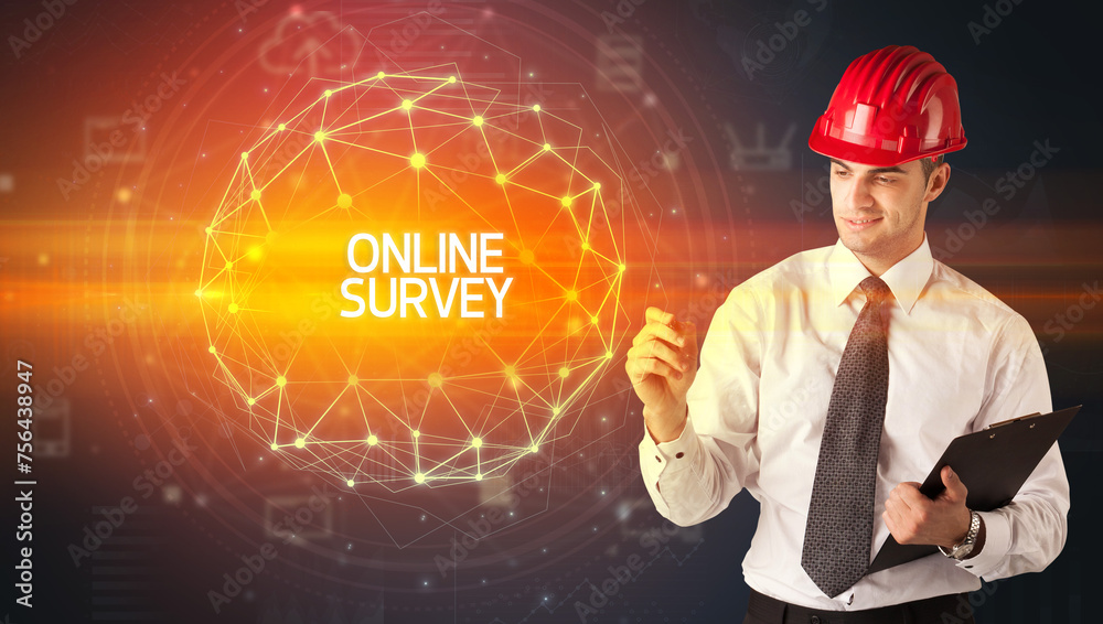 Handsome businessman with helmet drawing Handsome businessman with helmet drawing