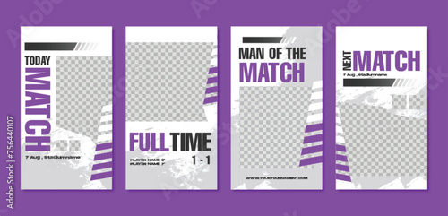 Sport social media post template , Football Match day , Full time , Next match