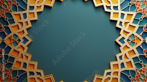 colorful geomatric pattern in frame, suitable for banner and ramadan kareem background photo