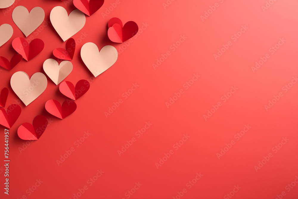 red hearts background with copyspace