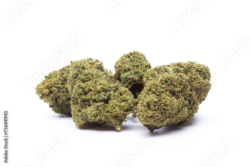 Marijuana flowers isolated on white background