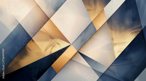  An abstract image featuring a composition of geometric triangles in various sizes and orientations layered over a marble background.