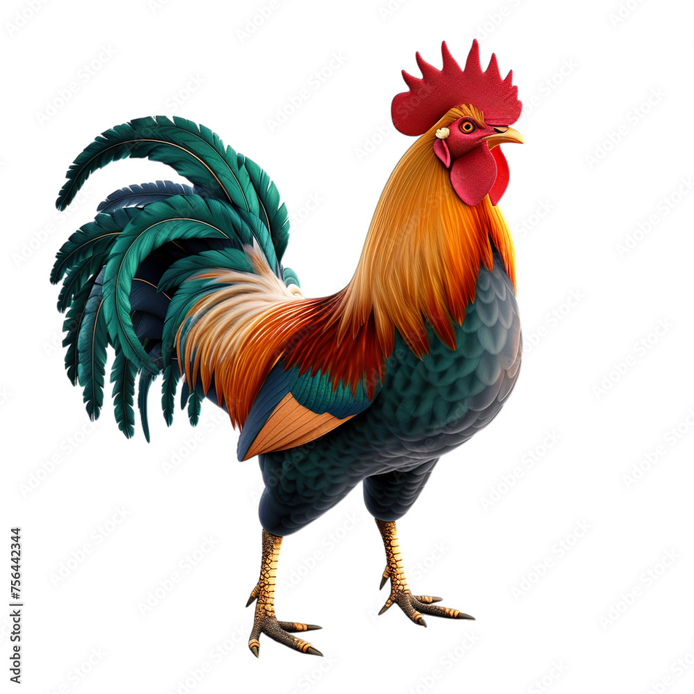 Fototapeta premium rooster isolated on white