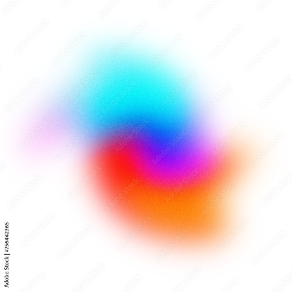 Fototapeta premium Colourful gradient abstract shape with noise texture
