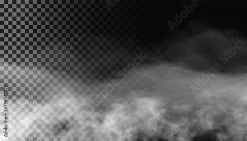 Adobe Illustrator Fog or smoke isolated transparent background. White cloudiness, mist, smog, dust, vapor PNG