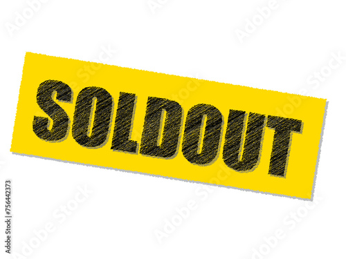 Hand-drawn style SOLDOUT icon illustration