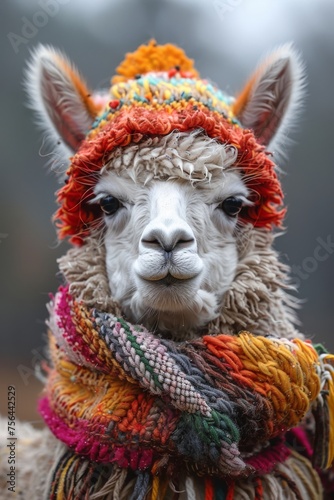 Close-up of a beautiful llama