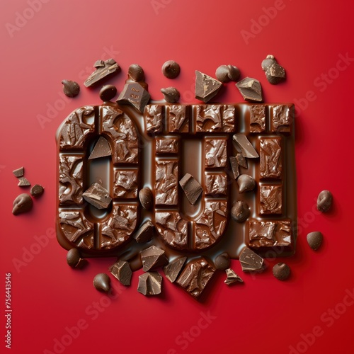 Le chocolat dit OUI. Un mot pour un mode de vie doux avec le chocolat. Le message Yes chocolate ! L'inscription Delicious Snacks. Dites toujours oui au chocolat. Profite de la vie. photo