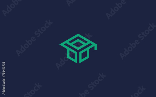bachelor hat with hexagon logo icon design vector design template inspiration