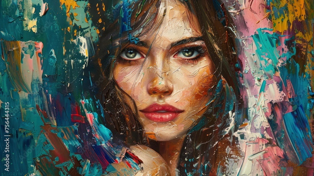 Expressionism art style characteristic features attractive woman portrait, intricate details, beautiful art