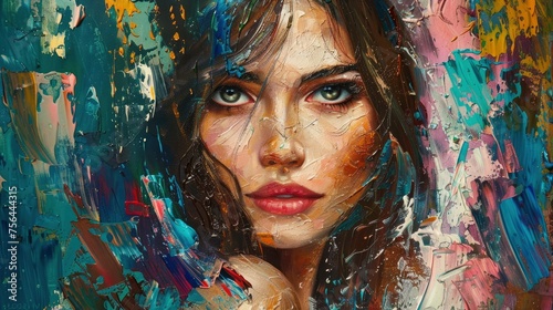 Expressionism art style characteristic features attractive woman portrait, intricate details, beautiful art