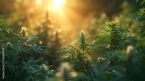 Premium cannabis plants in a greenhouse 
