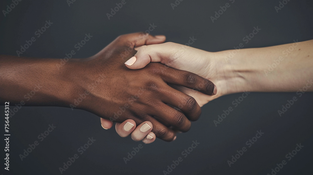Multiethnic Couple joining hands. Multiethnic Couple joining hands.