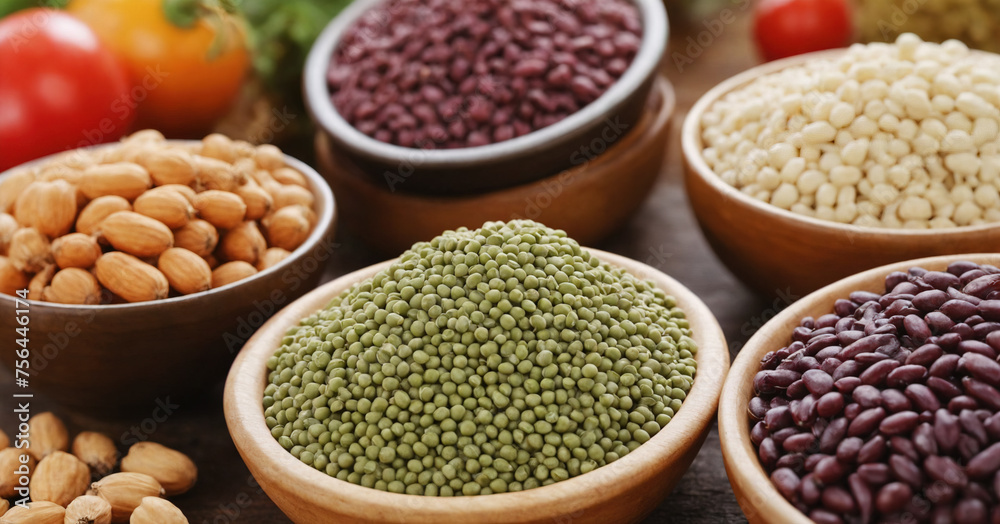 Vibrant assortment of nutritious dried legumes.