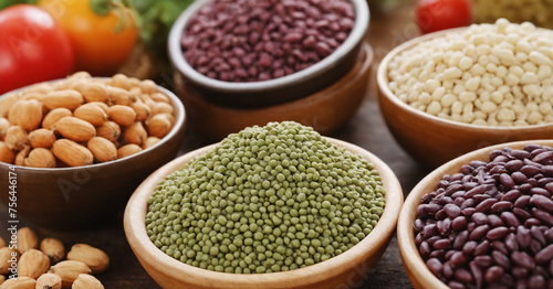 Vibrant assortment of nutritious dried legumes.