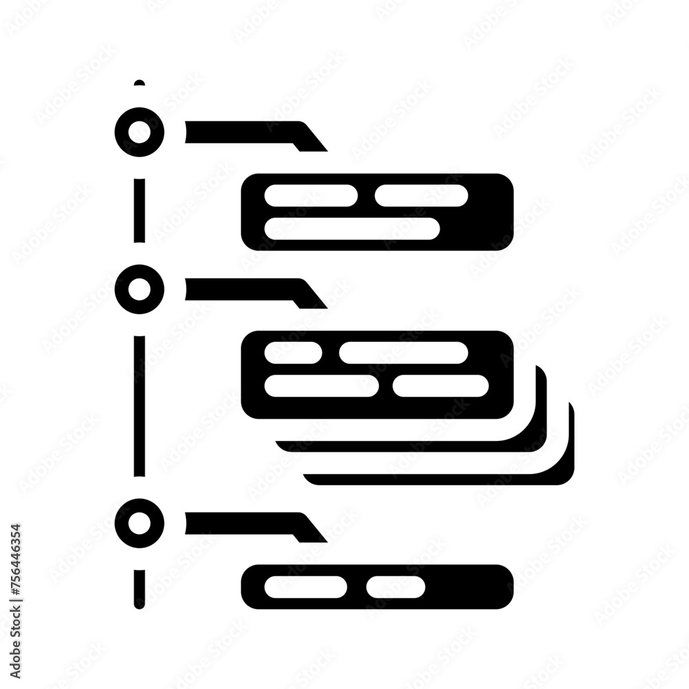 task batching time management glyph icon vector. task batching time management sign. isolated symbol illustration task batching time management glyph icon vector. task batching time management sign. isolated symbol illustration