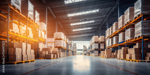 Industrial Storage: A Warehouse of Efficiency and Organization amidst Busy Shipping and Logistics