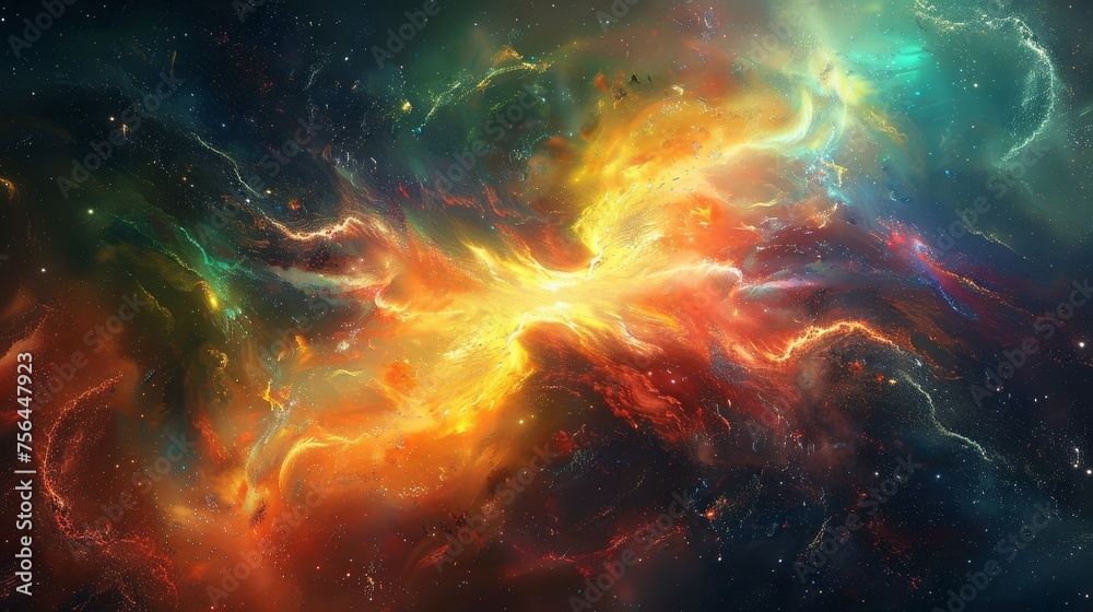 Fototapeta premium Generate an image featuring a graphic representation of a nebula