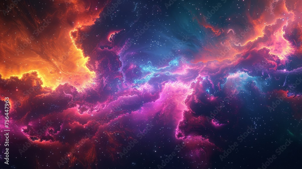 Fototapeta premium Generate an image of a vibrant and colorful nebula