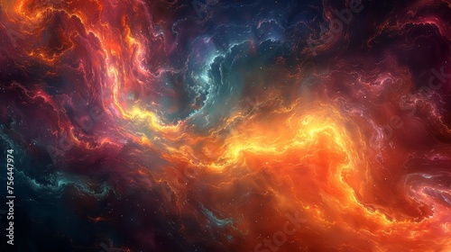 Generate an image of a vibrant and colorful nebula