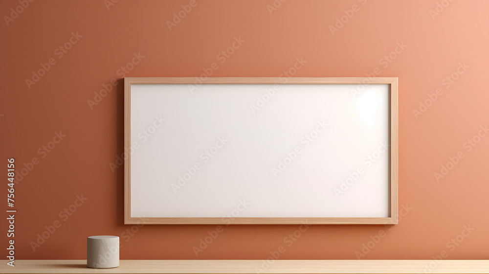 Mock-up poster frame close-up on wall paint Mock-up poster frame close-up on wall paint
