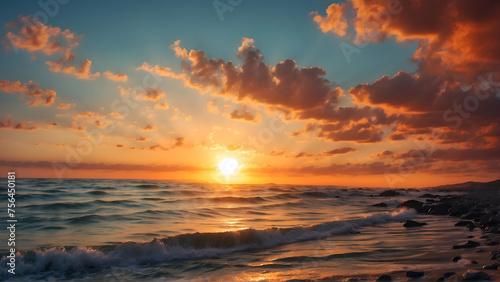 sunset over the sea © VISHNU