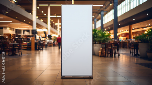  roll up mockup poster stand in an shopping center photo