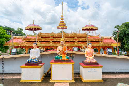 Phuttha Utthayan Makha Bucha Anusorn, Buddhism Memorial Park Nakhon Na Province Thailand Statues of Buddhist disciples during the Buddha's time where Buddhists come to blessings
