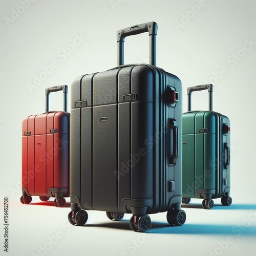suitcase with luggage isolated on white
