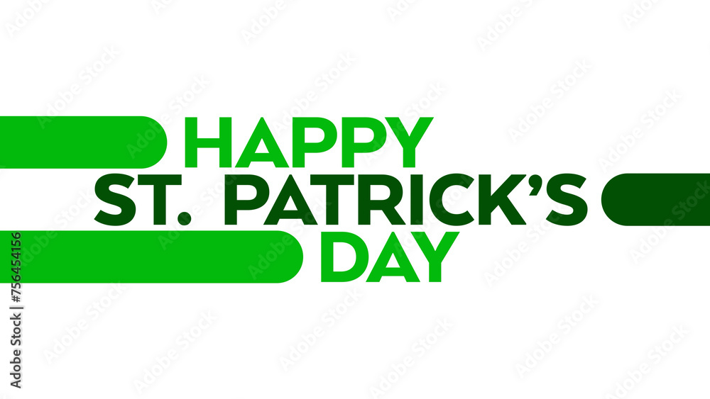 Happy Saint Patrick's Day colorful green white illustration on a white background great for celebrating happy saint patrick's day