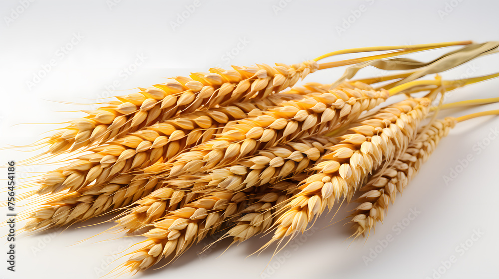 Wheat ears isolated on a white background. Package design element with clipping path. Full depth of field Wheat ears isolated on a white background. Package design element with clipping path. Full depth of field