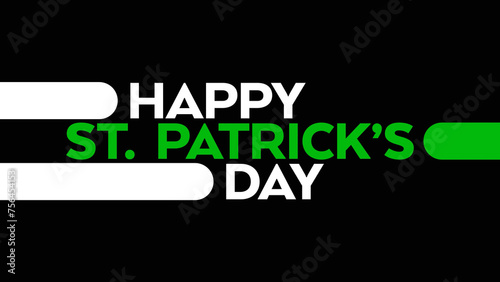Happy Saint Patrick s Day colorful green white illustration on a black background great for celebrating happy saint patrick s day