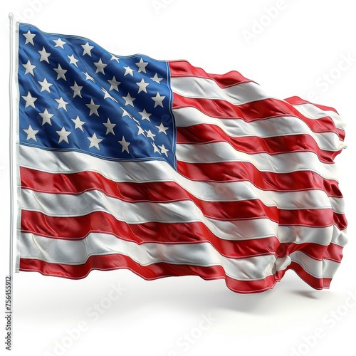 American Flag Fluttering in the Wind
