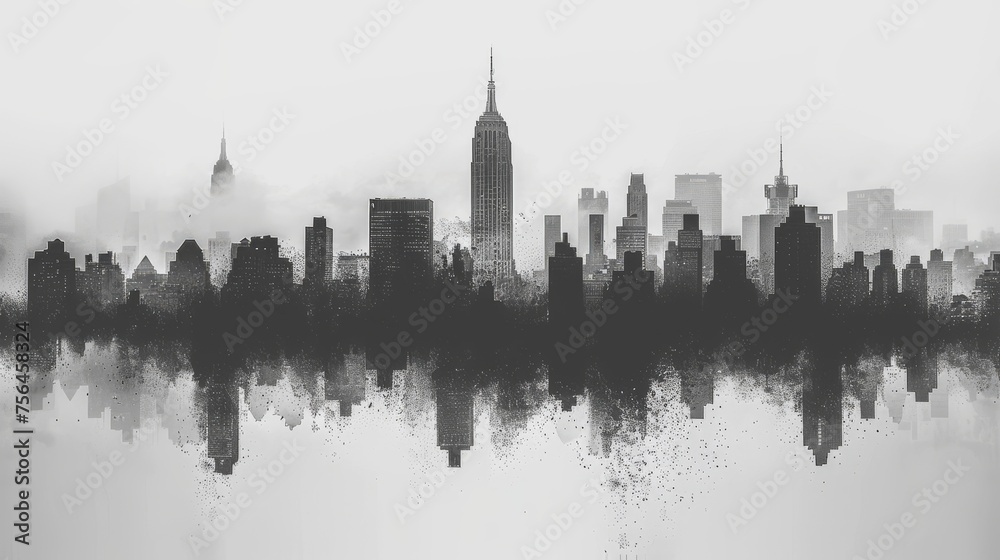 city scape silhouettes
