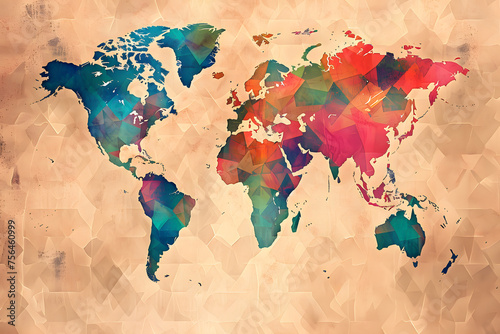 Illustration der Weltkarte  Globales Verst  ndnis und geografische Vielfalt