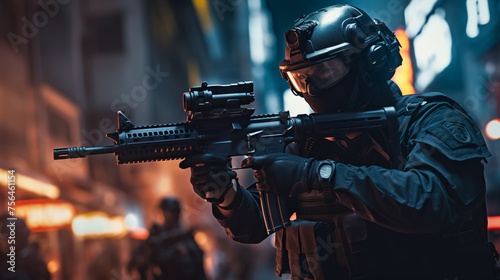 soldier with rifle