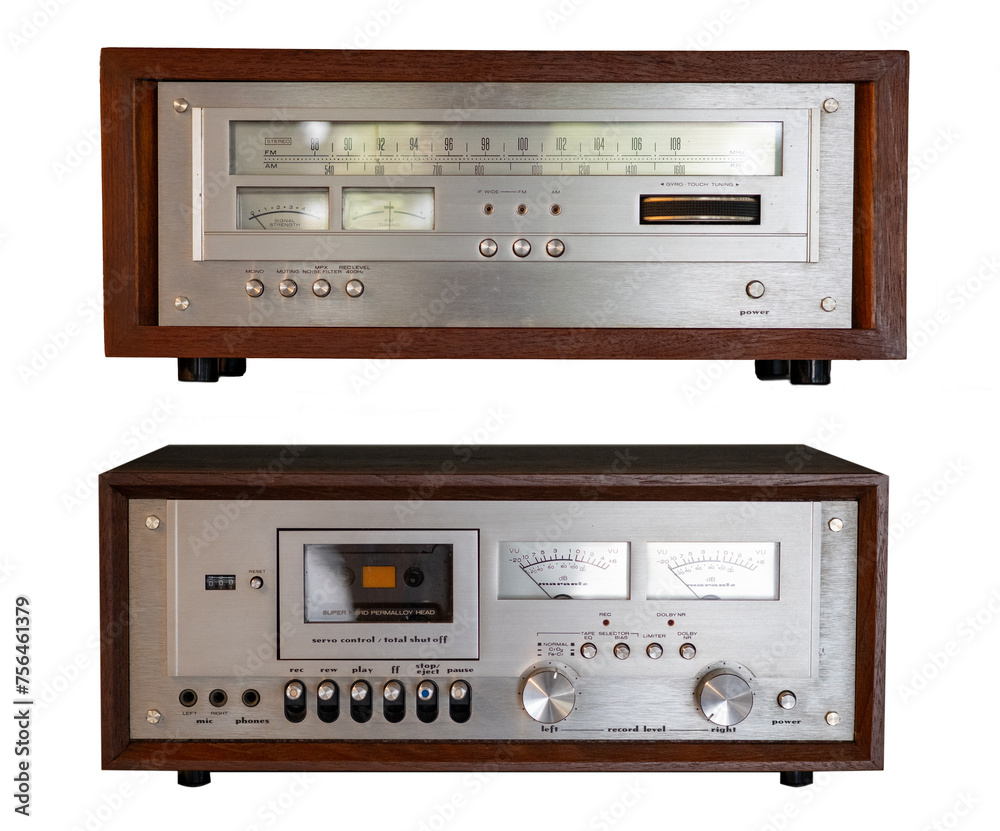 Fototapeta premium The retro vintage classet tape machine