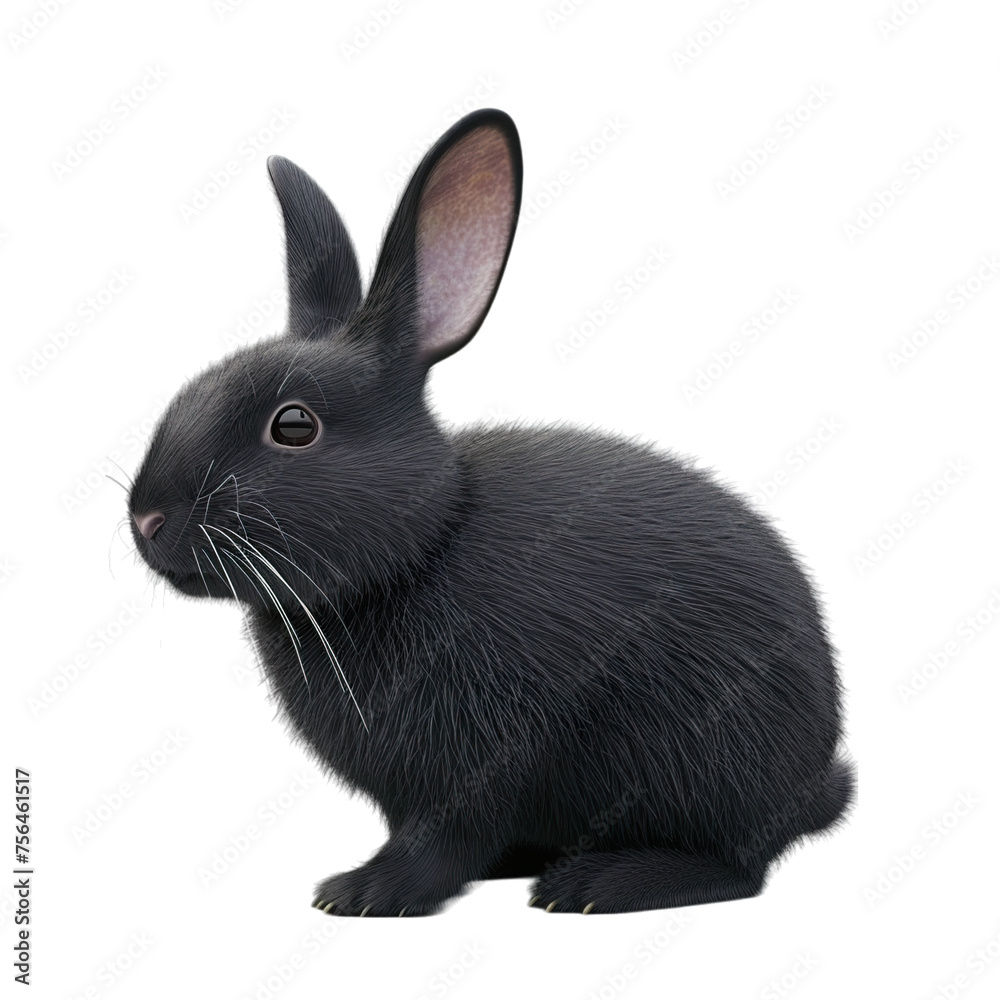 Obraz premium black rabbit isolated on white