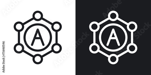 Antioxidant Icon Designed in a Line Style on White background.