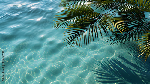 palm leaf and water