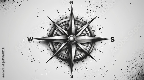 compass rose and compass #756461929