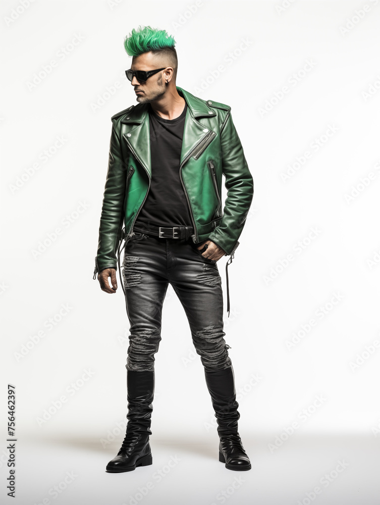 man with mohawk hairstyle, studio portrait, isolated on white background man with mohawk hairstyle, studio portrait, isolated on white background