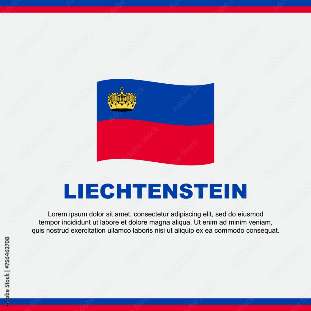 Liechtenstein Flag Background Design Template. Liechtenstein Independence Day Banner Social Media Post. Liechtenstein Cartoon
