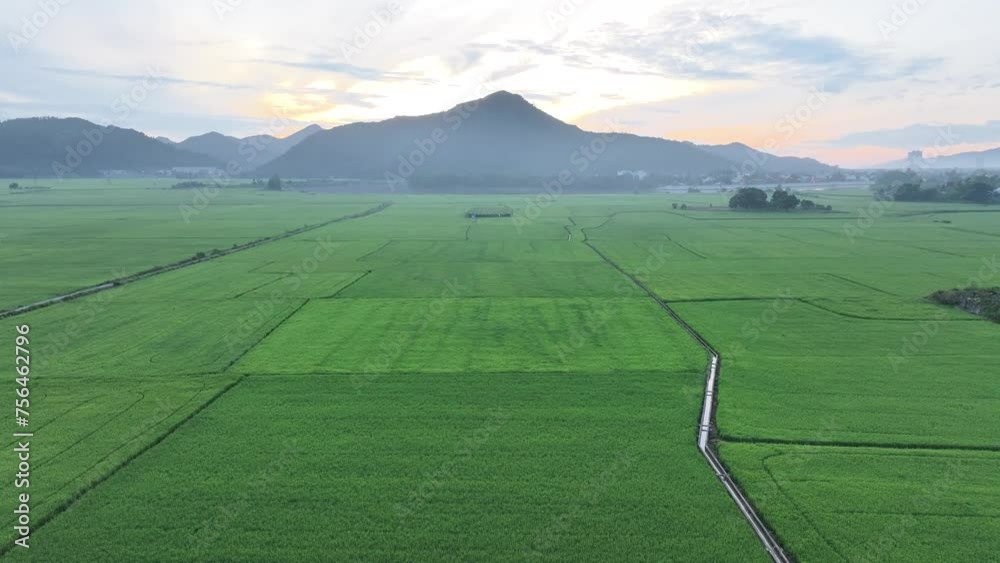 Nhìn từ trên cao trên một cánh đồng ở ngoại ô thành phố Nha Trang, Việt Nam.