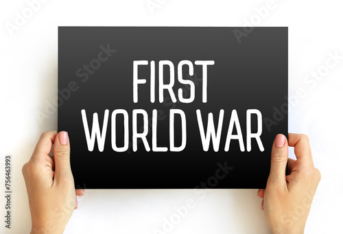 First World War text quote on card, concept background
