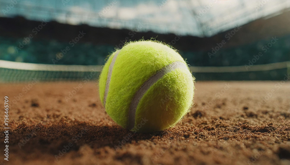 tennis ball on brick dust
