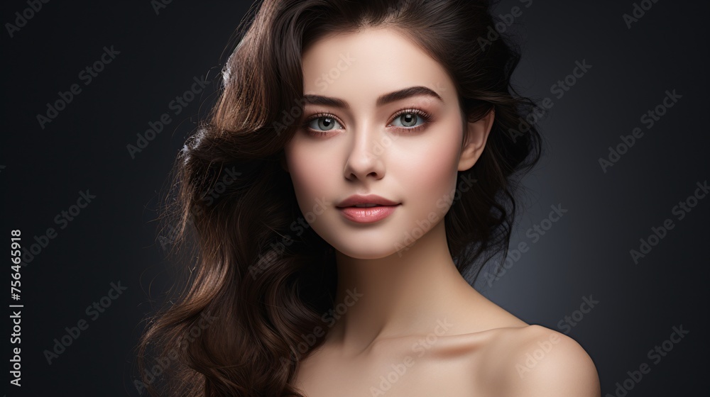 Portrait of a Modern Female Model With Neutral Aesthetic Portrait of a Modern Female Model With Neutral Aesthetic