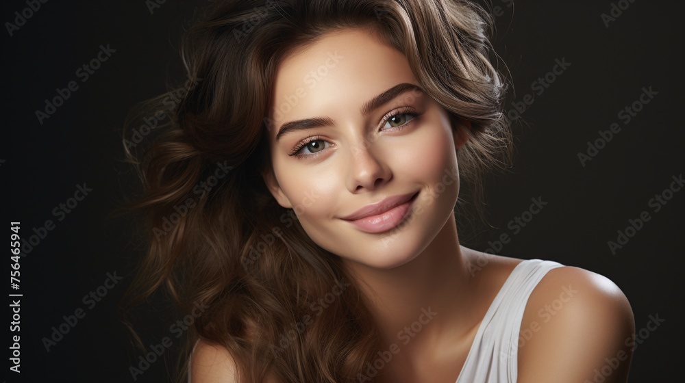 Portrait of a Modern Female Model With Neutral Aesthetic Portrait of a Modern Female Model With Neutral Aesthetic