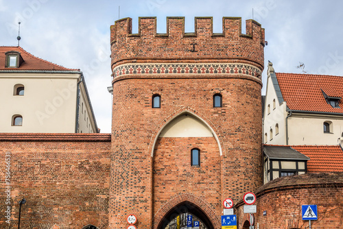 Bridge Gate, entrance to historic Torun city Old Town, Poland